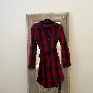 Gap flannel shirt dress size large